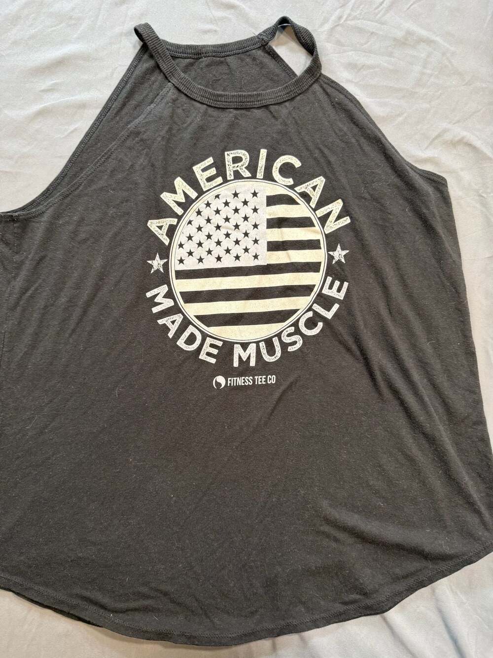 Fitness Tee Co American Made Muscle Graphic Racerback Tank Top